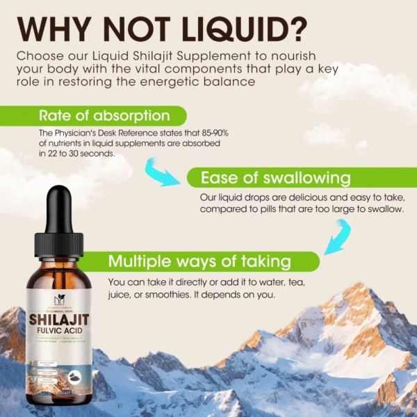 Shilajit Liquid Drops for Women and Men - 600Mg