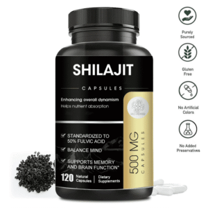 Shilajit Supplement 500Mg, 120 Vegan Capsules for Unisex
