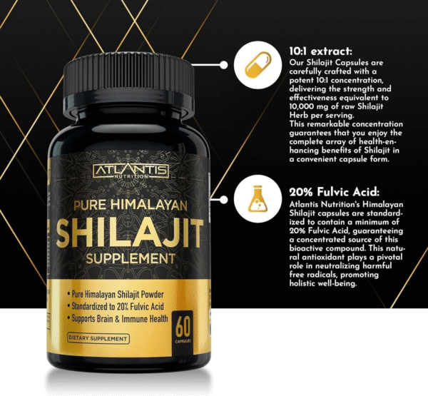 Shilajit Supplement - Pure Himalayan Formulated with 20% Fulvic Acid