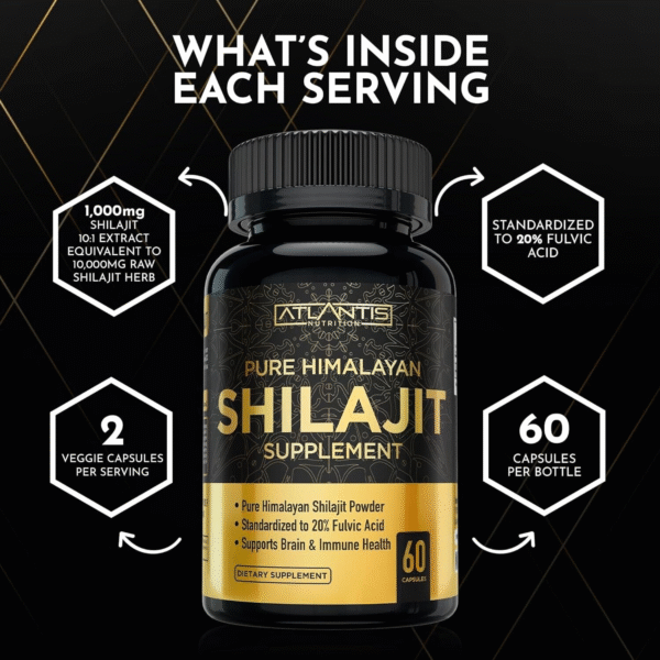 Shilajit Supplement - Pure Himalayan Formulated with 20% Fulvic Acid
