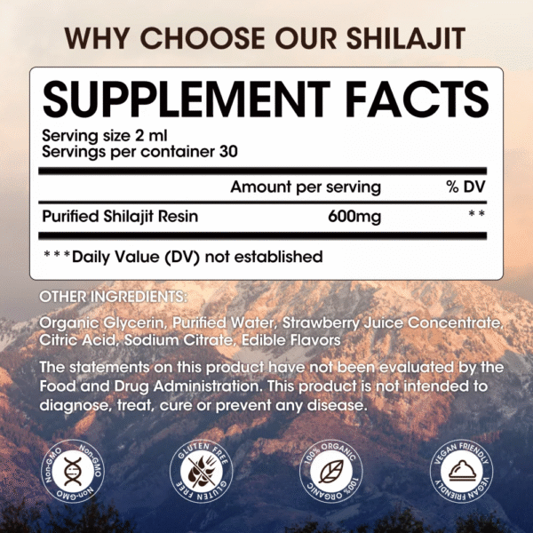 Shilajit Liquid Drops for Women and Men - 600Mg